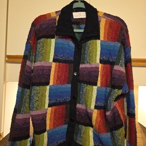 Colorful Striped Cardigan Sweater